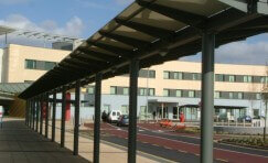 view of Trueform's canopy installed at Wembley.