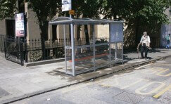 view of bus shelter to represent Fife council contract awarded Trueform.
