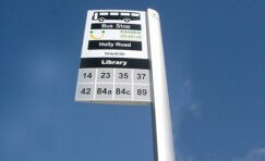 bus stop sign to represent Nottingham Council contract awarded Trueform.