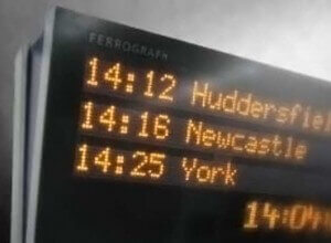 view of a 3 line next train indicator display, displaying passenger information.