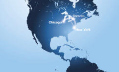 map of USA with Trueform's USA locations highlighted on the map.