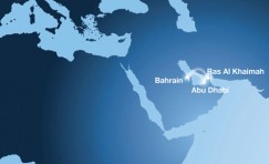 map of middle east with locations of Trueform offices highlighted.