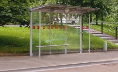 view of an installed flight bus shelter.