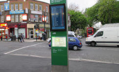 view of installed Ealing Broadway interchange digital totem.