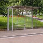 view of an installed flight bus shelter.