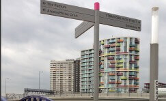 Queen Elizabeth Olympic Park fingerpost sign.