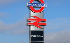 view of Paddington Legible London underground interchange totem.