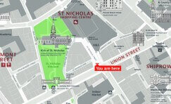 view of map on Aberdeen wayfinding totem.