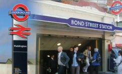 Bond Street Tube Station signage and Paddington Station totem by rail signage manufacturer UK Trueform
